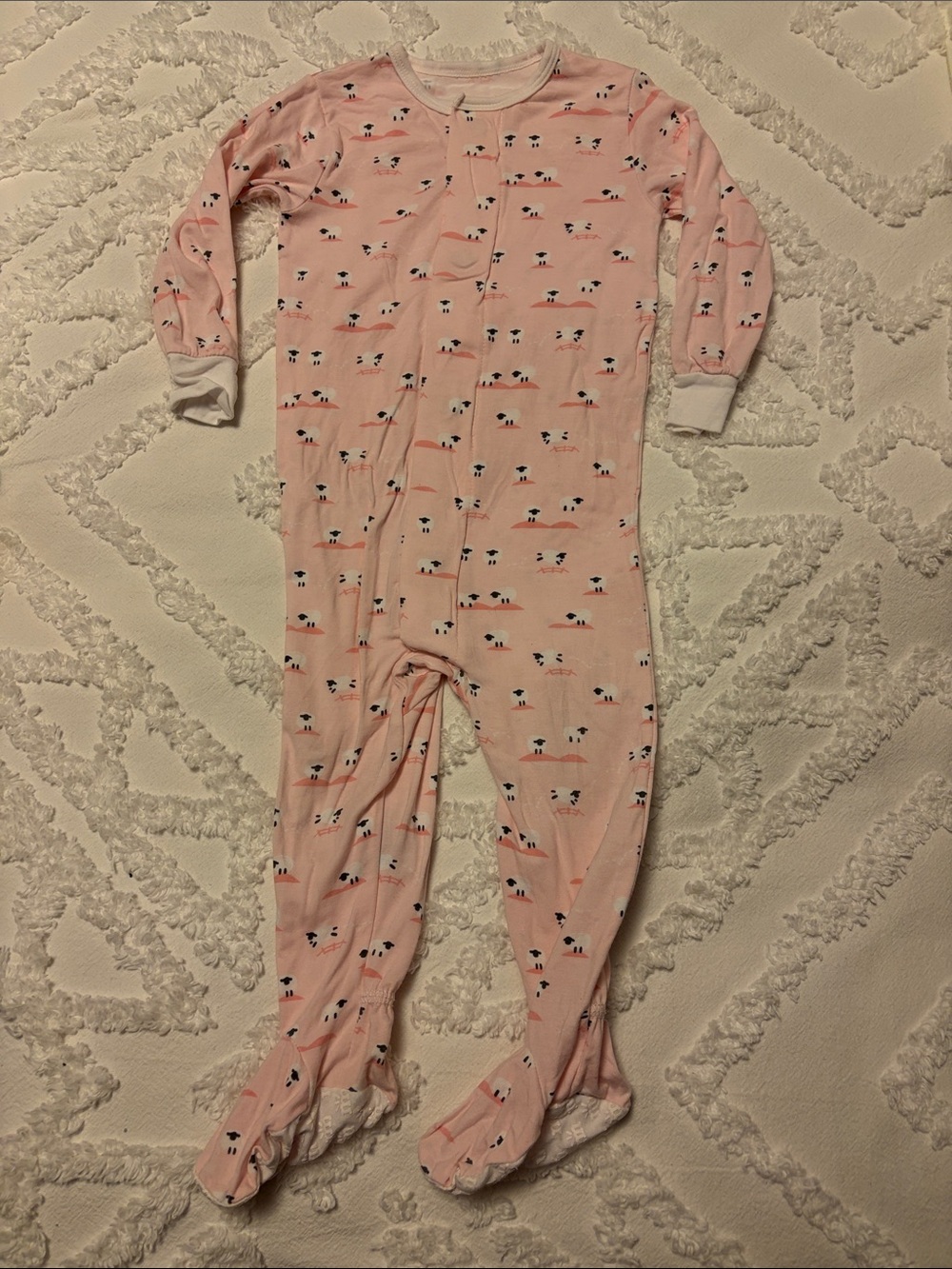 Magnetic Me Pink Baby Footed Pajamas, Sheep print